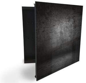 Glasdekor skrinka na kľúče - tmavá stena betón - Ľavé / Čierna