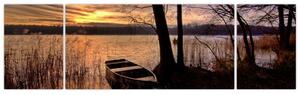 Obraz lodičky na jazere (Obraz 170x50cm)