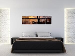 Obraz lodičky na jazere (Obraz 170x50cm)