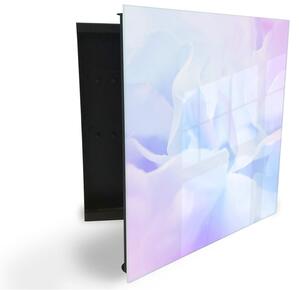 Glasdekor skrinka na kľúče - abstraktné kvetinové pozadie - Ľavé / Čierna