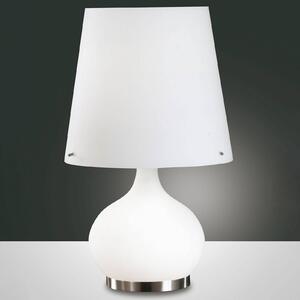 Stolná lampa Ade, výška 58 cm, biela, sklo