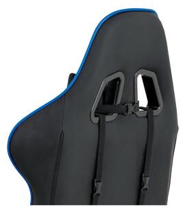 Herná stolička ERACER F03 – umelá koža, čierna / modrá, nosnosť 130 kg