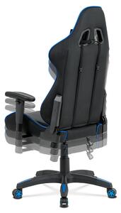 Herná stolička ERACER F03 – umelá koža, čierna / modrá, nosnosť 130 kg