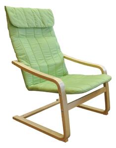 Relaxačné pohupovací kreslo z ohýbaného dreva ANAFI — masív buk, viac farieb Zelená
