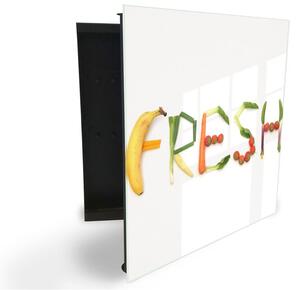 Glasdekor skrinka na kľúče - Fresh ovocie a zelenina - Pravé / Čierna