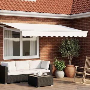 Maison Exclusive – Elektrická solárna markíza, 3 x 2,5 m, biela, 100% polyester