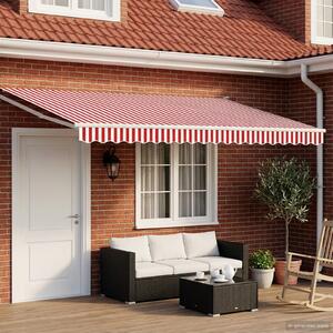 Maison Exclusive – Elektrická solárna markíza, 4,5 x 3 m, červeno-biela