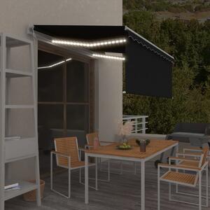 Maison Exclusive – Elektrická markíza s LED osvetlením a senzorom, rozmer 3,5 x 2,5 m, farba antracit