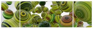 Abstraktný obraz - zelené gule (Obraz 170x50cm)