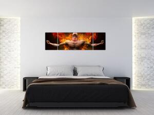 Obraz muža v ohni (Obraz 170x50cm)