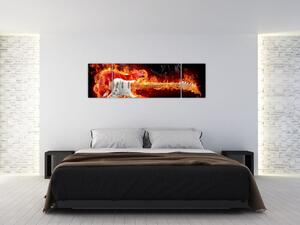 Obraz - gitara v ohni (Obraz 170x50cm)