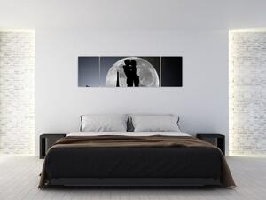 Silueta zamilovaného páru - moderný obraz (Obraz 170x50cm)