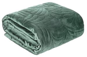 EUROFIRANY Zamatový prehoz, šitý niťou 220 cm x 240 cm tmavo mentolová 100 % polyester Rozmery textílií: 170 cm x 210 cm