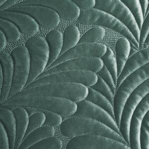 EUROFIRANY Zamatový prehoz, šitý niťou 220 cm x 240 cm tmavo mentolová 100 % polyester Rozmery textílií: 170 cm x 210 cm