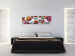 Abstraktný obraz farebných gulí (Obraz 170x50cm)