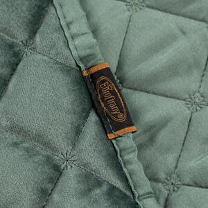 EUROFIRANY Zamatový prehoz, šitý niťou 170 cm x 210 cm tmavo mentolová 100 % polyester Rozmery textílií: 170 cm x 210 cm