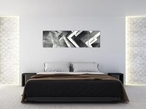 Abstraktný čiernobiely obraz (Obraz 170x50cm)