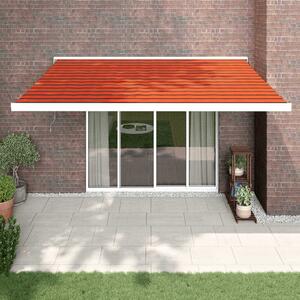 Maison Exclusive – Manuálna markíza, 4,5 x 3 m, oranžovo-hnedá, s horizontálnymi pruhmi