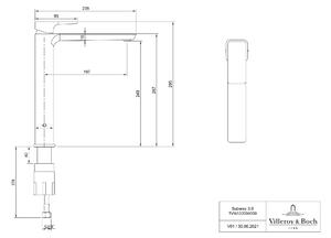 Villeroy & Boch Subway 3.0 umývadlová batéria stojanková niklová TVW11200400064