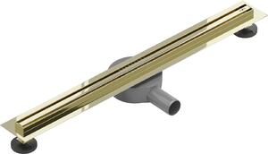 Mexen Flat nerezový sprchový žľab s rotačným 360° sifónom 70 cm, vzor SLIM, zlatá, 1541070