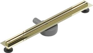 Mexen Flat nerezový sprchový žľab s rotačným 360° sifónom 70 cm, vzor SLIM, zlatá, 1541070