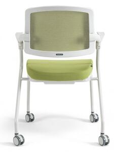 Konferenčná stolička na kolieskach Bestuhl U20 WHITE — viac farieb, stohovateľná Zelená