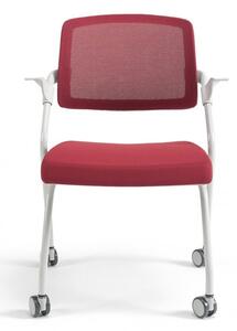 Konferenčná stolička na kolieskach Bestuhl U20 WHITE — viac farieb, stohovateľná Modrá