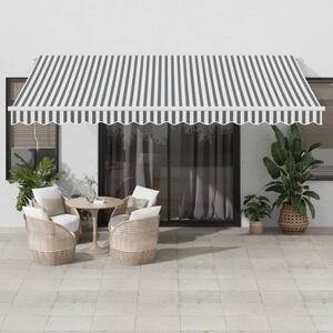 Maison Exclusive – Manuálna markíza, rozmery 4,5 x 3,5 m, pruhovaná (antracitová a biela)
