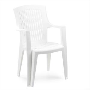 Záhradná stolička KARA — plast, viac farieb Biela