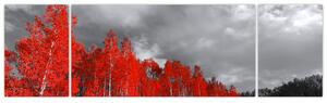 Červený les - moderný obraz (Obraz 170x50cm)