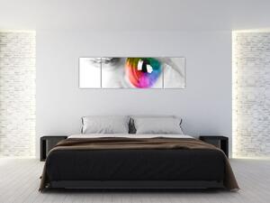 Moderný obraz: farebné oko (Obraz 170x50cm)