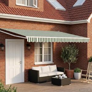 Maison Exclusive – Elektrická solárna markíza, 4 x 3 m, zelenobiele pásy