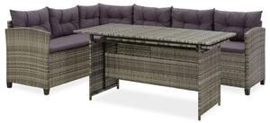 Maison Exclusive – 2-dielna záhradná súprava s vankúšmi, polyrotang, sivá