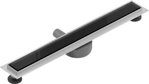Mexen Flat lineárny nerezový žľab 50 cm, 360 ° sifón, čierne sklo - 1026050-40