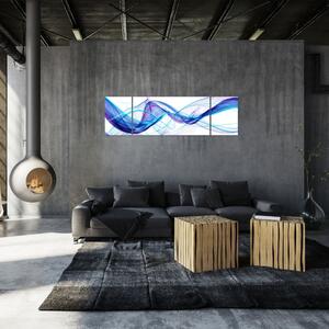 Obraz: abstraktné modrá vlna (Obraz 170x50cm)