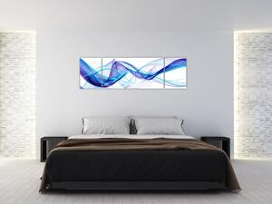 Obraz: abstraktné modrá vlna (Obraz 170x50cm)