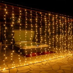 Vianočný svetelný záves 600 LED - 6x3 m, teple biely