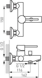 FDesign Flusso vaňová/sprchová batéria nástenná chrómová FD1-FLS-1-11