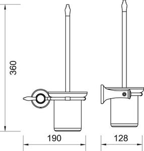 FDesign Lacrima toaletná kefa priskrutkované chrómová FD6-LRA-06-11