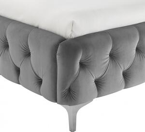 (3601) MODERN BAROCK zamatová posteľ 180x200cm šedá