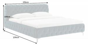 (3600) MODERN BAROCK zamatová posteľ 180x200cm modrá