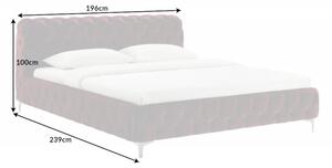 (3599) MODERN BAROCK zamatová posteľ 180x200cm bordó