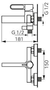 FDesign Zaffiro vaňová/sprchová batéria nástenná biela FD1-ZFR-1-33