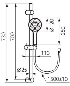 FDesign Inula sprchová súprava nástenná zlatá FD3-103-55