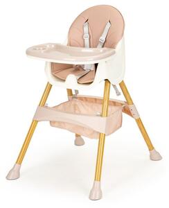 Detská stolička na kŕmenie 2v1 v ružovej farbe