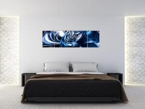 Modrý abstraktný obraz (Obraz 170x50cm)