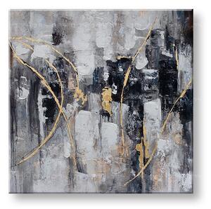 Maľovaný obraz na stenu ABSTRAKT 80x80 cm - 80×80 cm / Klasický 2 cm