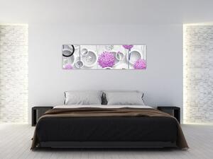 Moderný obraz ružových kvetov (Obraz 170x50cm)