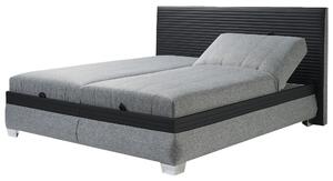Polohovacia posteľ s matracom GENOVIA čierna/sivá, 180x200 cm