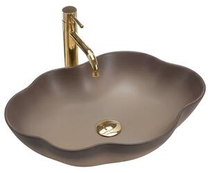 Rea Pearl, umývadlo na dosku 505x380x135 mm, béžová-hnedá-Ombre, REA-U0629
